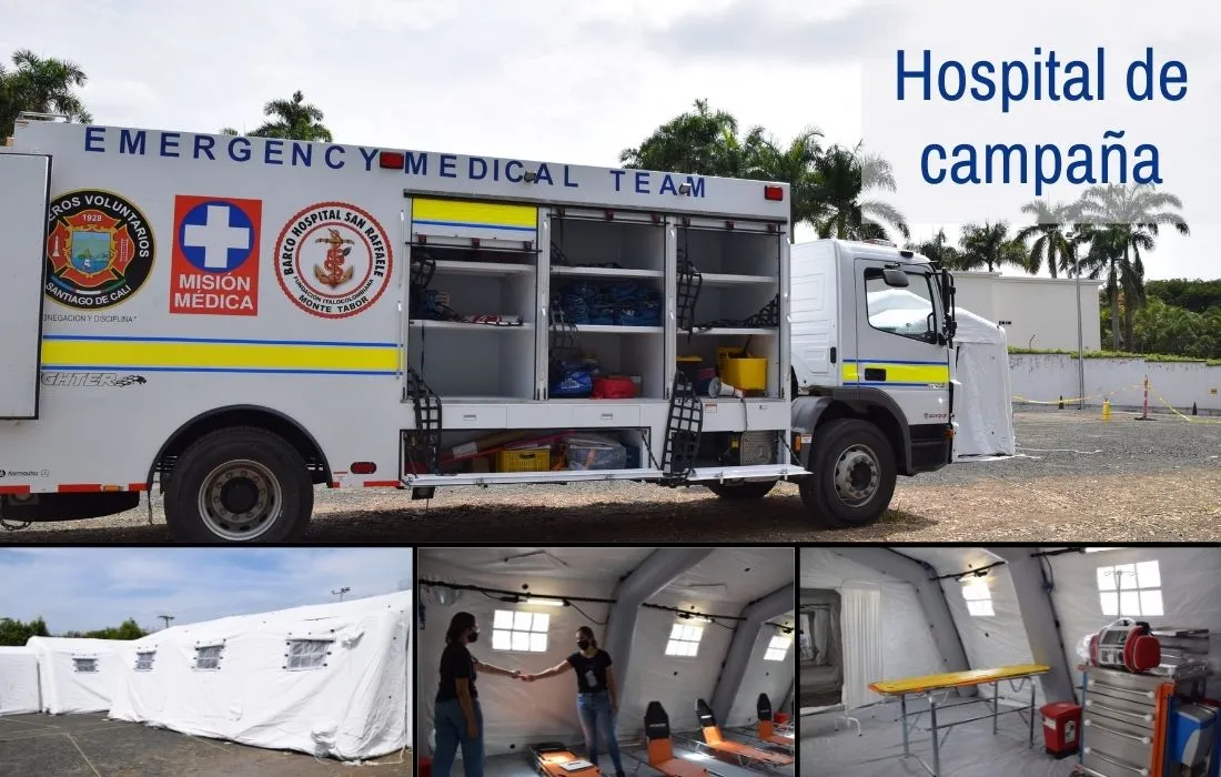 Hospital de campaña en Colombia Javeriana Cali Hospital de campaña en Colombia Javeriana Cali